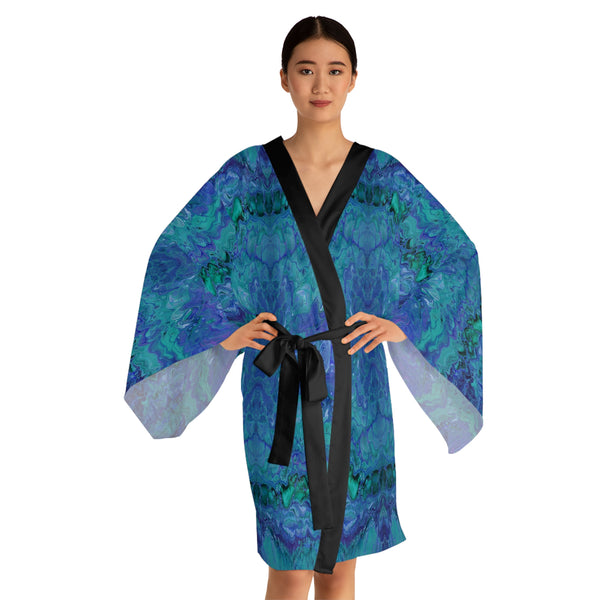 Purple Waters Long Sleeve Kimono Robe