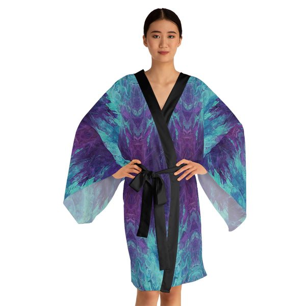 Lavender Twist Long Sleeve Kimono Robe