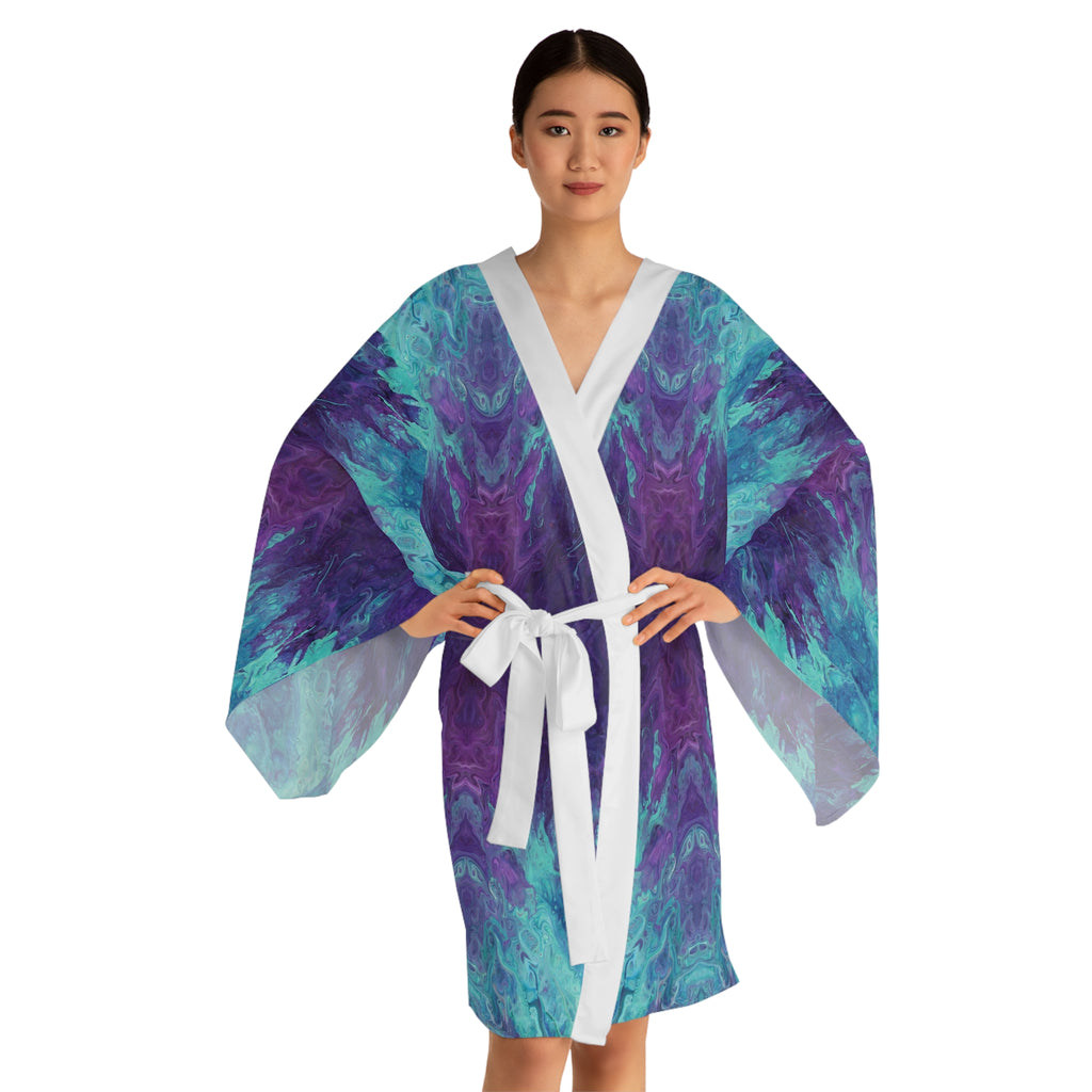 Lavender Twist Long Sleeve Kimono Robe