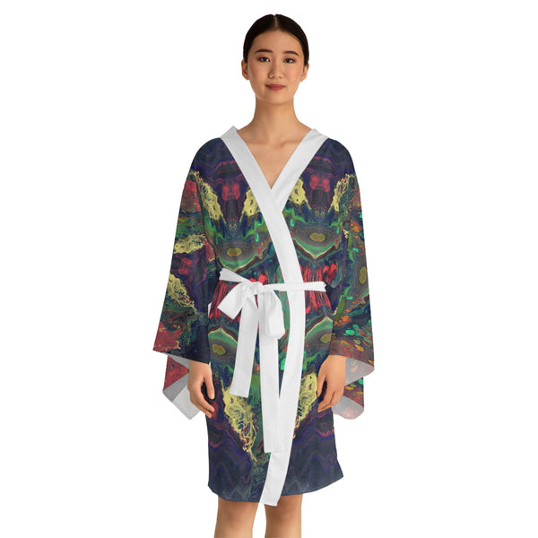 Oil Slick Long Sleeve Kimono Robe
