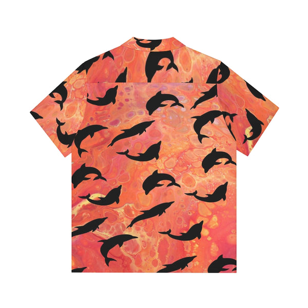 Orange Dream Dolphins Hawaiian Shirt