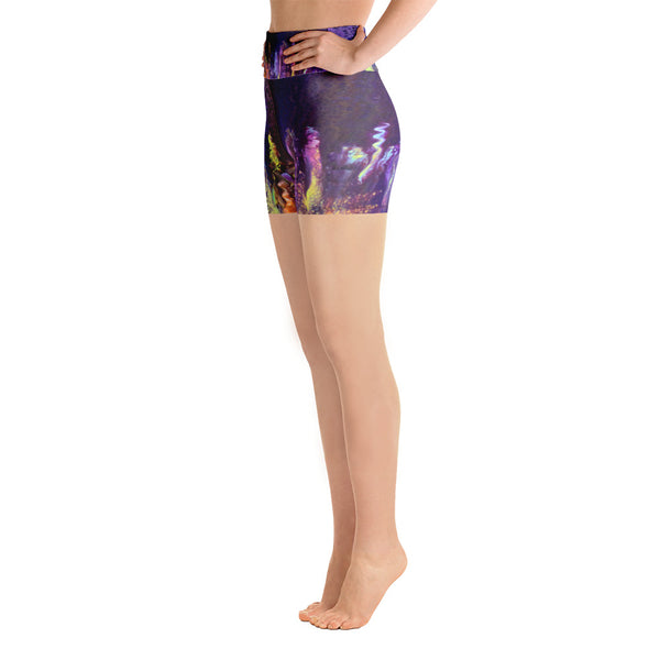 Purple Fantasy Yoga Shorts