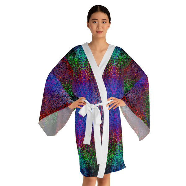 Rainbow Splash Long Sleeve Kimono Robe