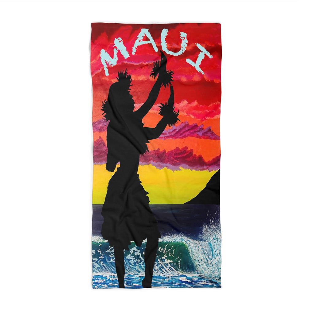 Maui Sunset Dancer Beach Towel