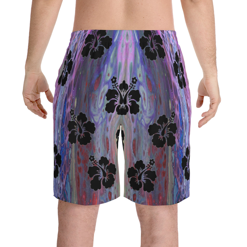 Ablone Hibiscus Men's Elastic Beach Shorts