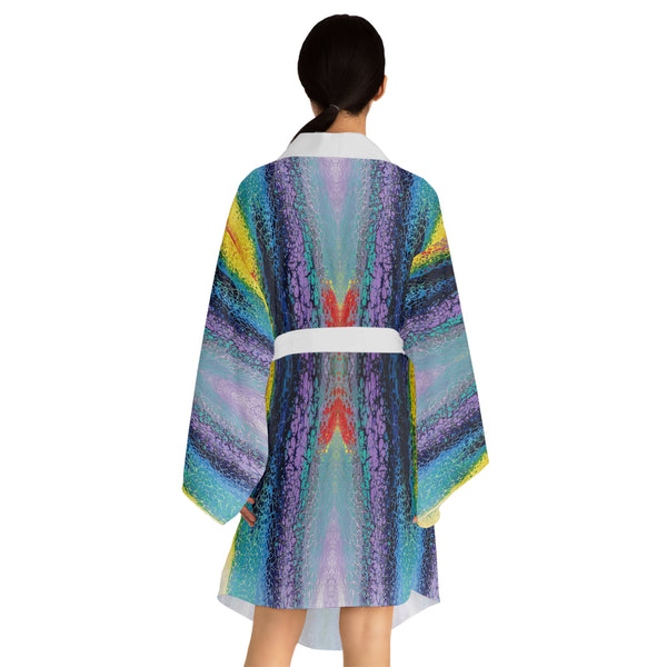 Fantastic Rainbow Long Sleeve Kimono Robe