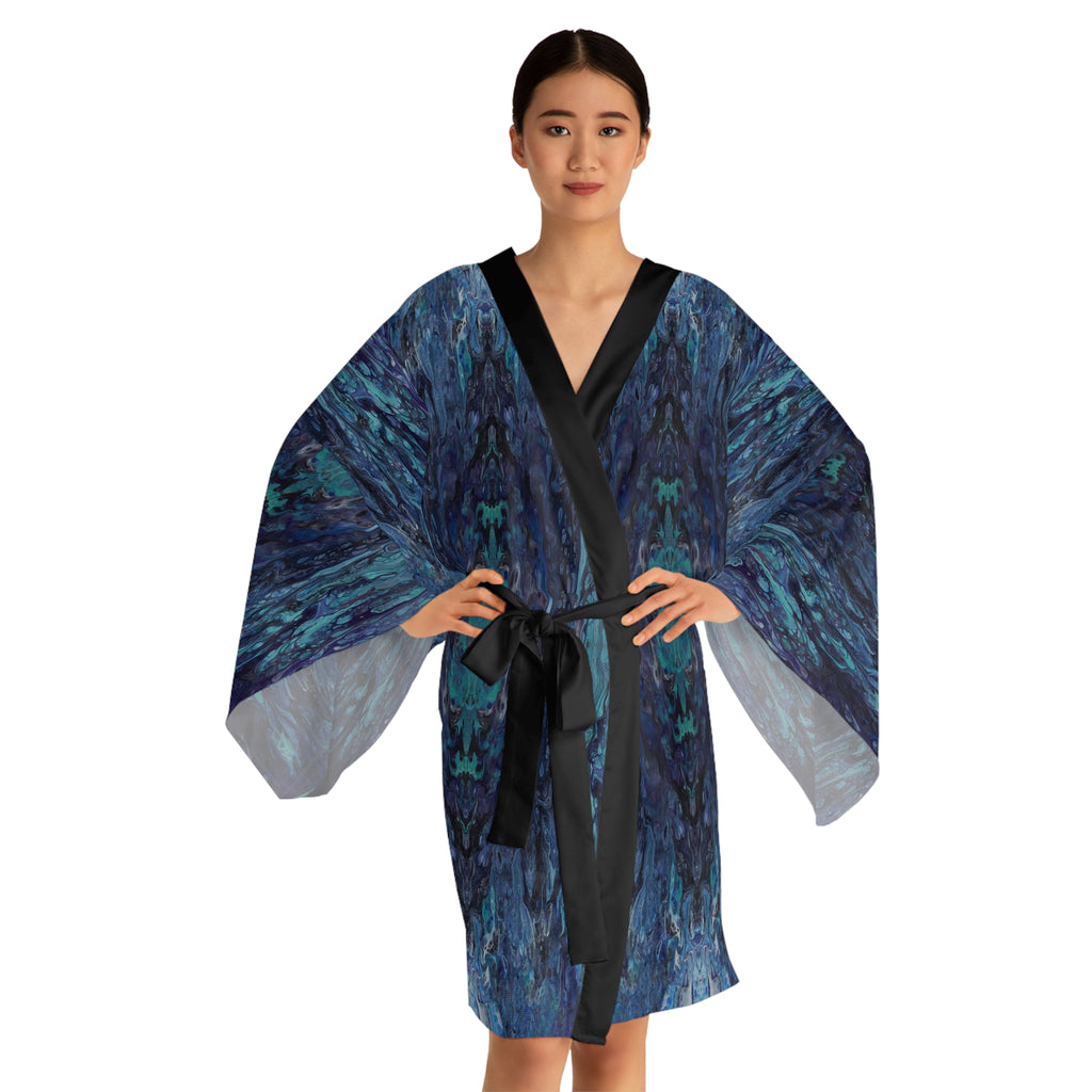 Dripping in Purple Long Sleeve Kimono Robe