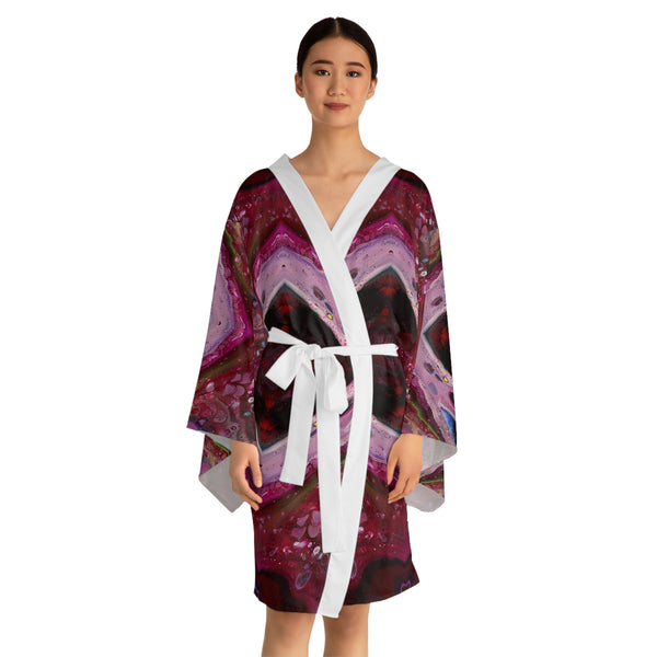 Cranberry Dreams Long Sleeve Kimono Robe