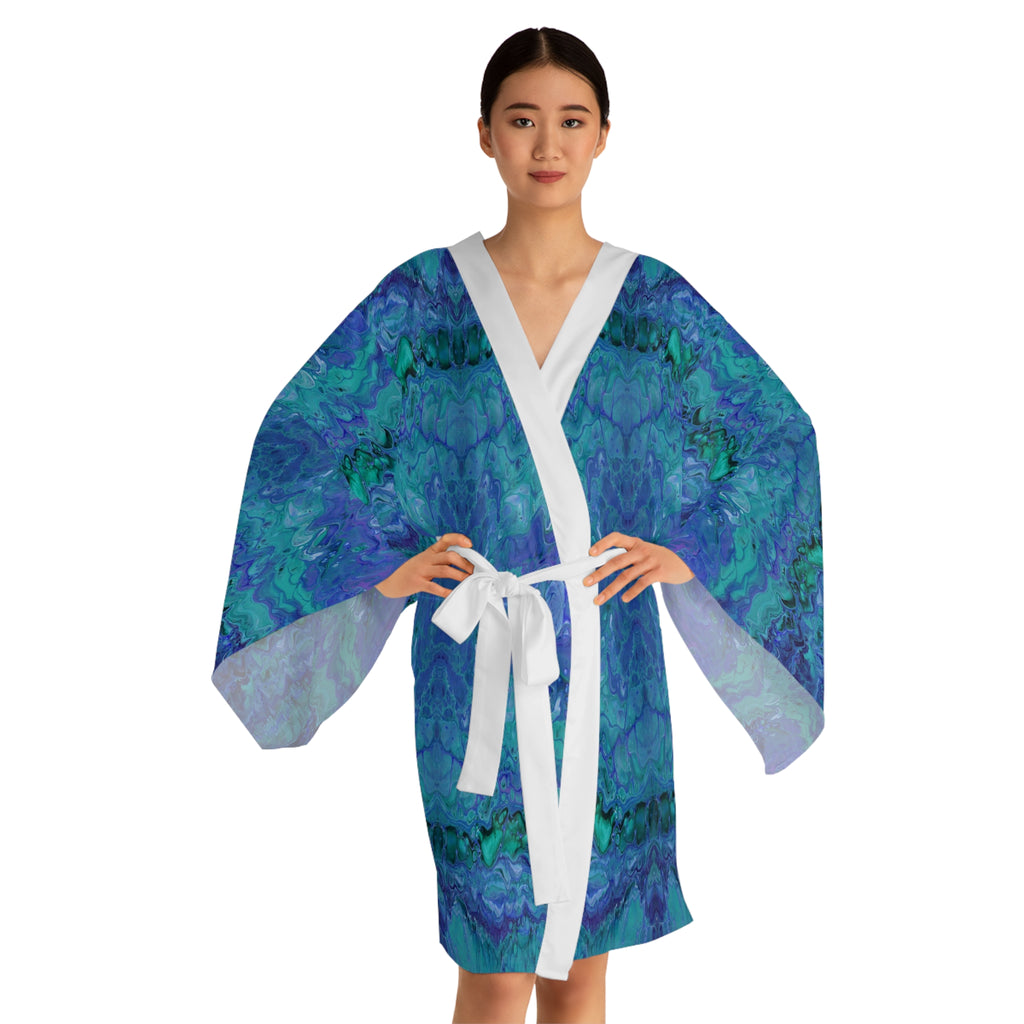 Purple Waters Long Sleeve Kimono Robe