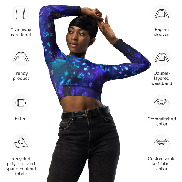 Sunny Waters Recycled long-sleeve crop top