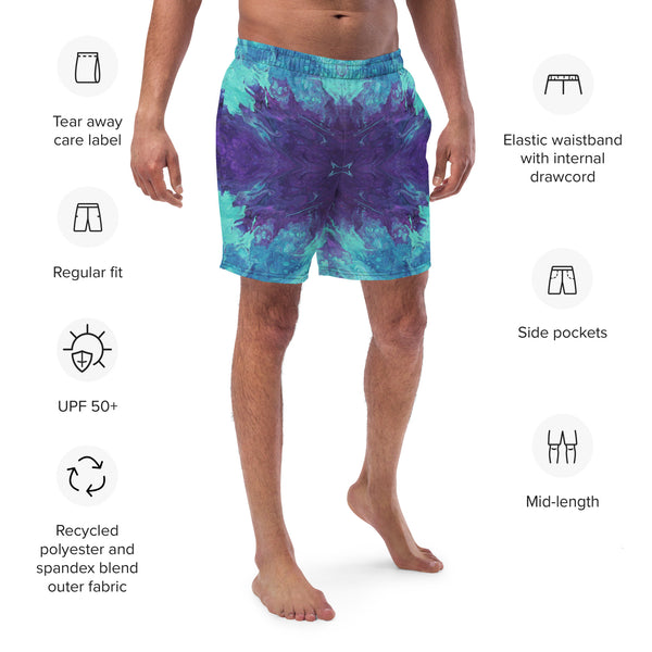 Lavender Twist Recycled Men's swim trunks