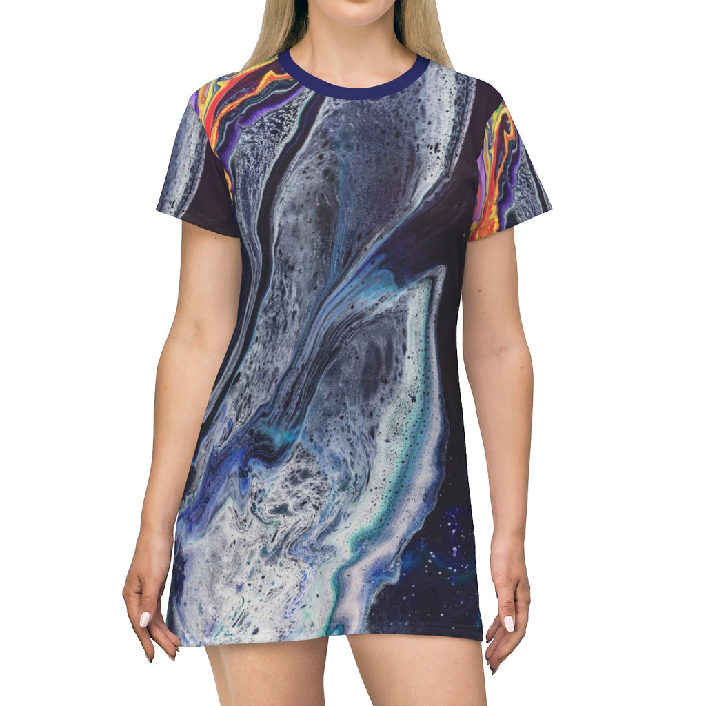 Lava Meets Water T-shirt Dress