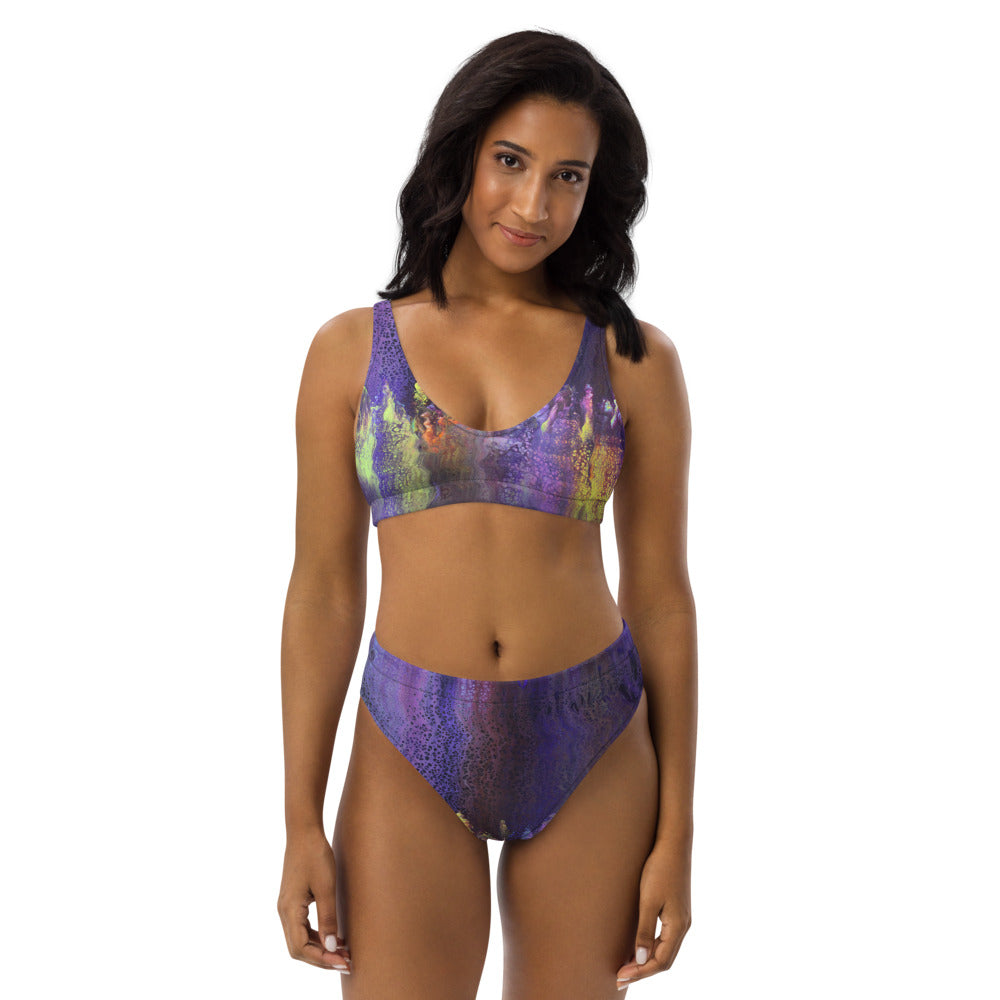 Purple Fantasy Recycled high-waisted bikini