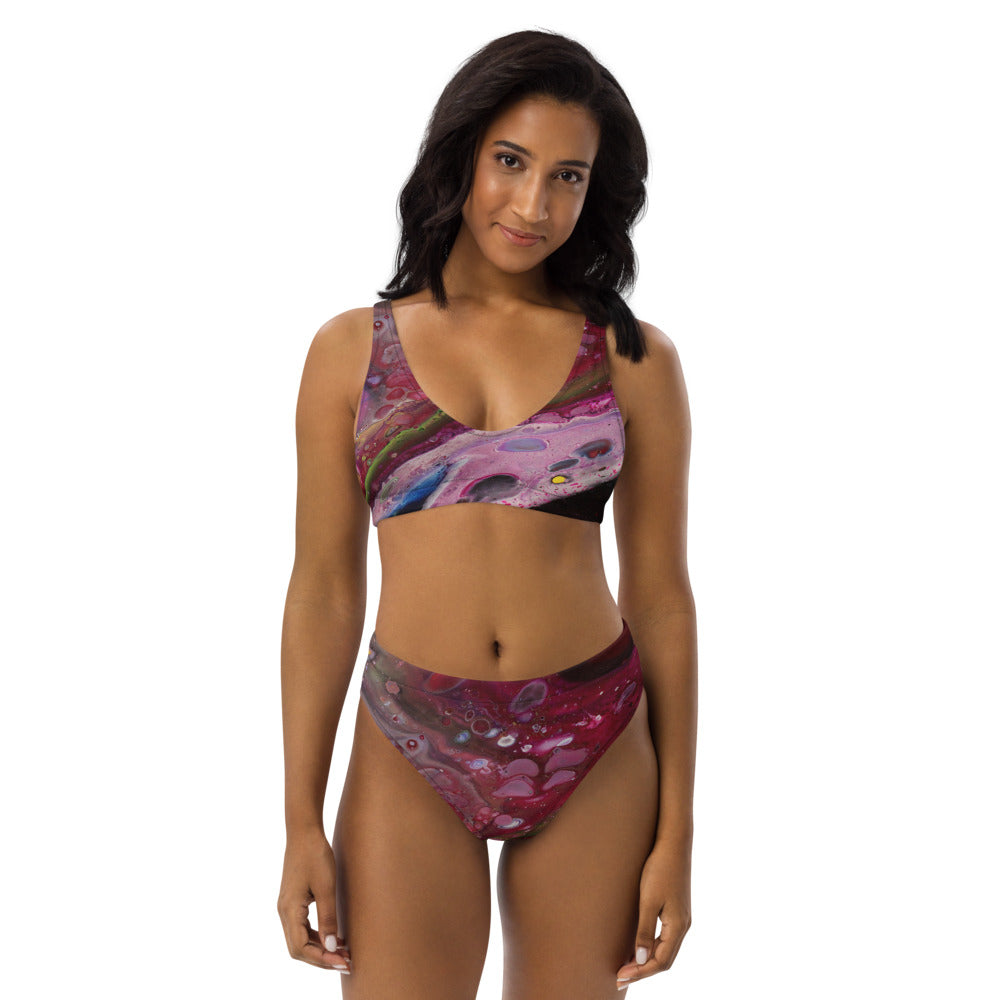 Cranberry Dreams Recycled high-waisted bikini