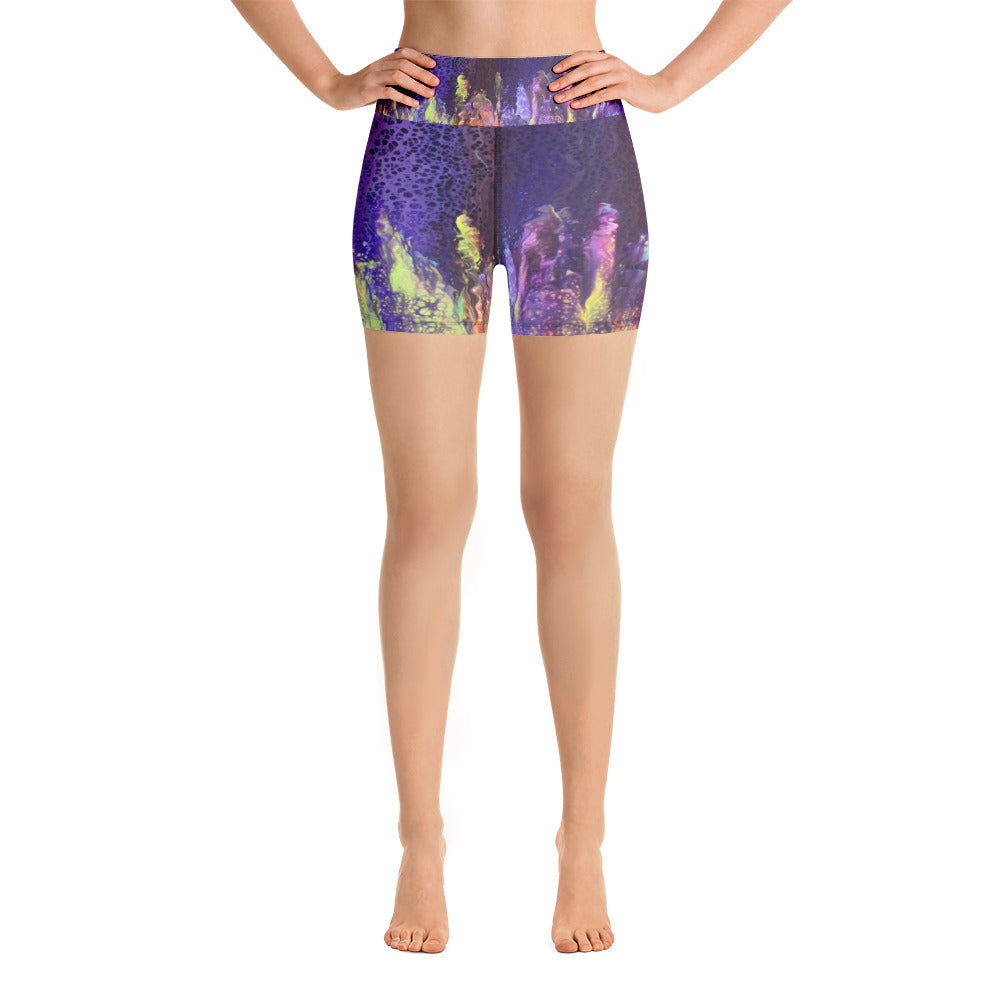 Purple Fantasy Yoga Shorts