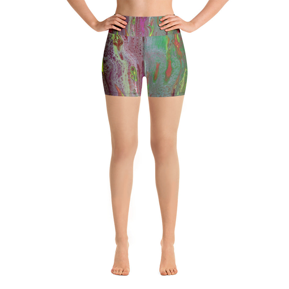 Rainbow Eucalyptus Yoga Shorts